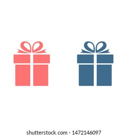 Illustration of gift box icon o background. Christmas gift icon illustration vector symbol. Present gift box icon. Package in gift wrap, vector eps 10 - box icon