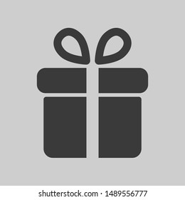 Illustration of gift box icon o background. Christmas gift icon illustration vector symbol. Present gift box icon. Package in gift wrap, vector eps 10 - box icon