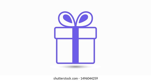 Illustration of gift box icon o background. Christmas gift icon illustration vector symbol. Present gift box icon. Package in gift wrap, vector eps 10 - box icon