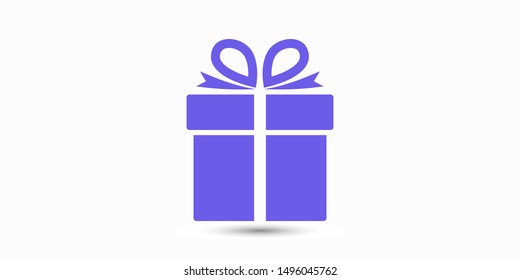 Illustration of gift box icon o background. Christmas gift icon illustration vector symbol. Present gift box icon. Package in gift wrap, vector eps 10 - box icon