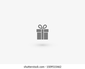 Illustration of gift box icon o background. Christmas gift icon illustration vector symbol. Present gift box icon. Package in gift wrap, vector eps 10 - box icon