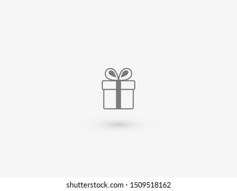 Illustration of gift box icon o background. Christmas gift icon illustration vector symbol. Present gift box icon. Package in gift wrap, vector eps 10 - box icon