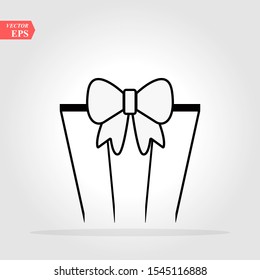 Illustration of gift box icon o background. Christmas gift icon illustration vector symbol. Present gift box icon. Package in gift wrap, vector eps 10 - box icon