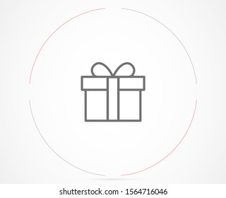 Illustration of gift box icon o background. Christmas gift icon illustration vector symbol. Present gift box icon. Package in gift wrap, vector eps 10 - box icon
