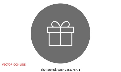 Illustration of gift box icon o background. Christmas gift icon illustration vector symbol. Present gift box icon. Package in gift wrap, vector eps 10 - box icon
