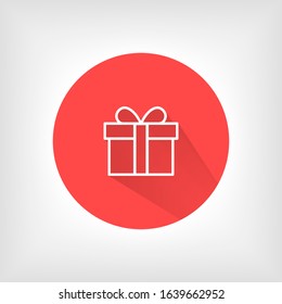 Illustration of gift box icon o background. Christmas gift icon illustration vector symbol. Present gift box icon. Package in gift wrap, vector eps 10 - box icon