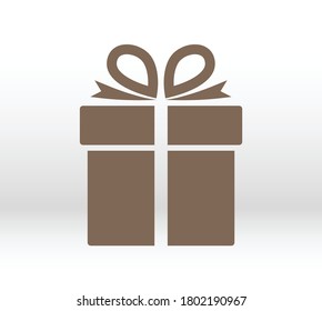Illustration of gift box icon o background. Christmas gift icon illustration vector symbol. Present gift box icon. Package in gift wrap, vector eps 10 - box icon