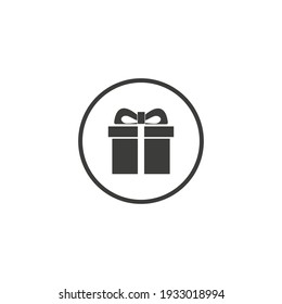Illustration Of Gift Box Icon O Background. Christmas Gift Icon Illustration Vector Symbol. Present Gift Box Icon. Package In Gift Wrap, Vector