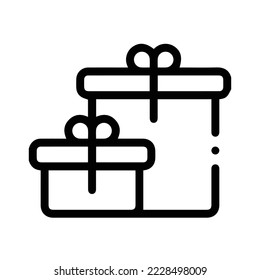 Illustration of gift box icon o background. Christmas gift icon illustration vector symbol. Present gift box icon. Package in gift wrap, vector eps 10 - box icon