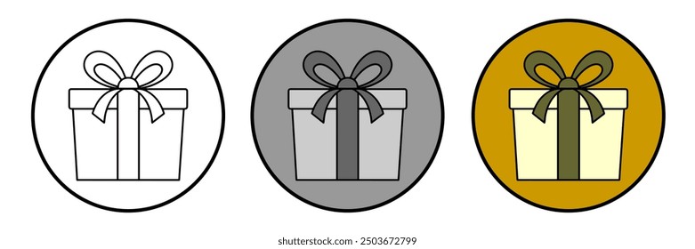 Illustration of gift box icon o background. Christmas gift icon illustration vector symbol. Present gift box icon. Package in gift wrap, vector eps 10 - box icon