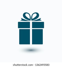 Illustration Of Gift Box Icon On Background. Christmas Gift Icon Illustration Vector Symbol. Present Gift Box Icon. Package In Gift Wrap, Vector Eps 10 - Box Icon