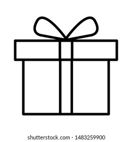 Illustration of gift box icon on white background. gift icon illustration vector symbol. simple gift box icon