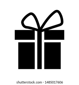 Illustration of gift box icon on white background. Christmas gift icon illustration vector symbol. Present gift box icon. Package in gift wrap. icon vector illustration