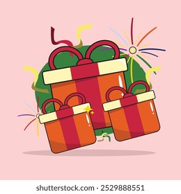 illustration of Gift Box for new year holiday vector asset design