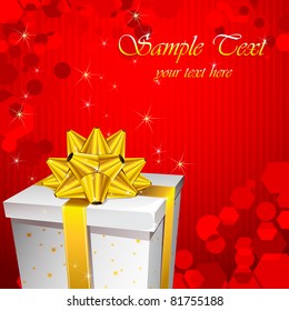 illustration of gift box on abstract sparkling background