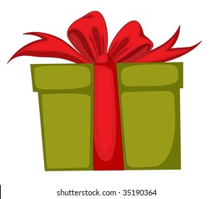 illustration of gift box on white