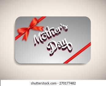 Illustration of gift card of mother's day.