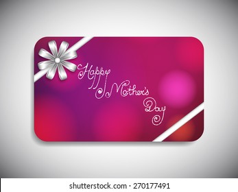 Illustration of gift card of mother's day.
