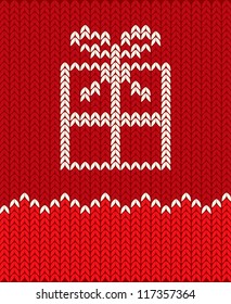 Illustration of a gift in the form of a knitted pattern