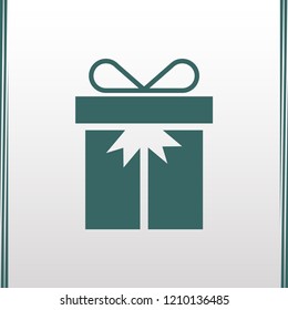 Illustration of gift icon on grey background