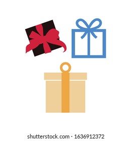 Illustration of gift icon on white background