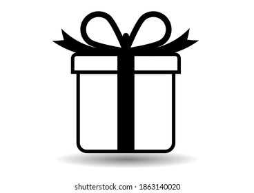 Illustration of gift icon on white background