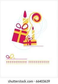 Illustration of the gifts of candles and a staff