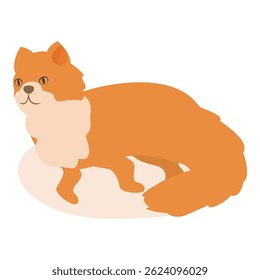 Ilustração de um gato de gengibre de pé em um tapete redondo