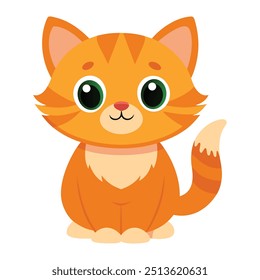 Ilustração de gatinho de gengibre isolado no branco