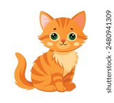 illustration of a ginger kitten sitting