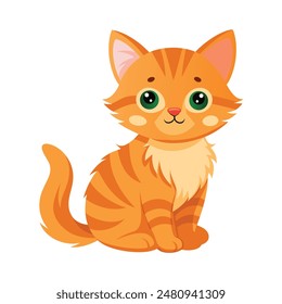 illustration of a ginger kitten sitting