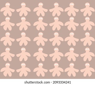illustration of gingerbread food immortalized in different shapes in a regular pattern