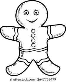Illustration of a Gingerbread Man Cookie