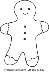 An illustration of a gingerbread man with distinctive hand drawn lines