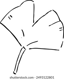 Illustration of ginkgo leaves turning colors in autumn.