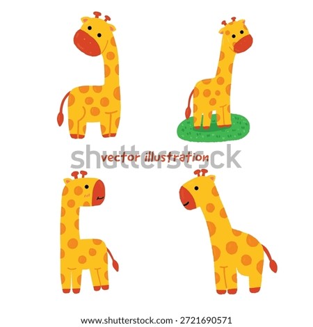 Illustration of Giraffe Cartoon Character