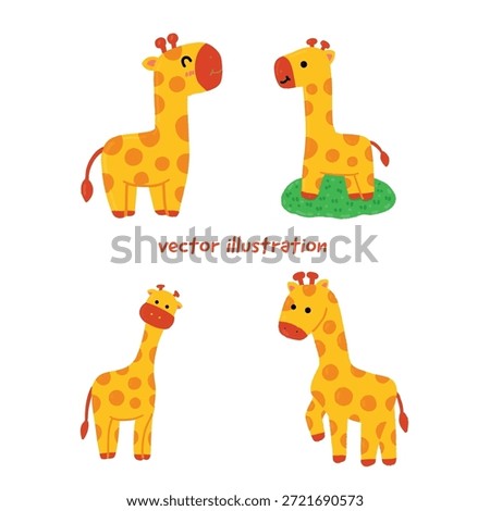 Illustration of Giraffe Cartoon Character
