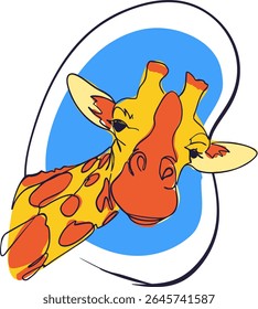 Ilustração da cabeça de girafa espiando para fora para o Dia Mundial da Girrafe. Ilustração vetorial. Ideal para cartaz, cartão postal ou banner.