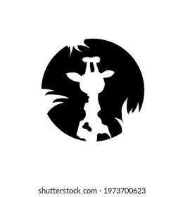 Illustration of a giraffe on a black background