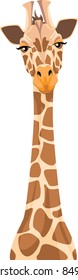 Illustration of a giraffe with a slender, long neck.