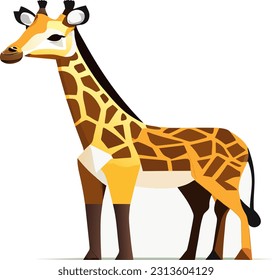 Illustration giraffe in the summer time. Vector illustration

