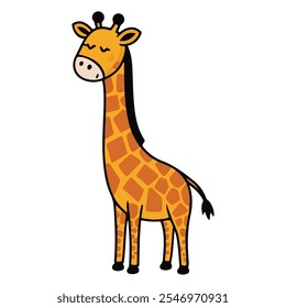Ilustração de uma girafa com fundo branco