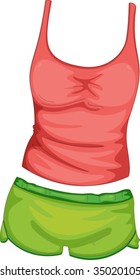 illustration of girl apparel on white