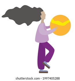 Illustration of a girl with a ball