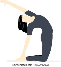 illustration of a girl in black doing yoga