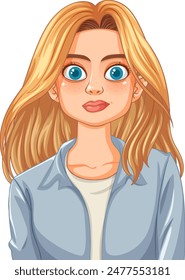 Illustration of a girl with blonde hair