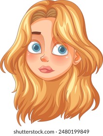 Illustration of a girl with blonde hair