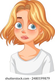 Illustration of a girl with blonde hair