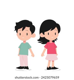 illustration of a girl and a boy