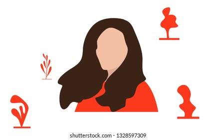 an illustration of a girl with bright colors combined with a flat style.

